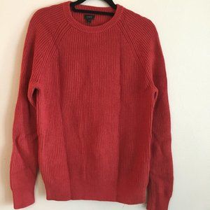 Men's J. Crew Red Crewneck Ribbed Slim Sweater